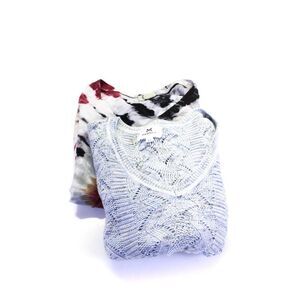 Marina V Johanna Womens V Neck Sweater Tie Dye Sweatshirt Blue Size 1 Lot 2